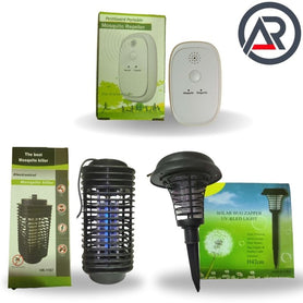 Mozzie Repellers Bundle of Indoor, Solar-Powered Outdoor & Portable Mosquito Protection